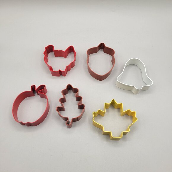 Wilton Holiday and Autumn Themed Metal Cookie Cutters Set Of 6 - Picture 1 of 3